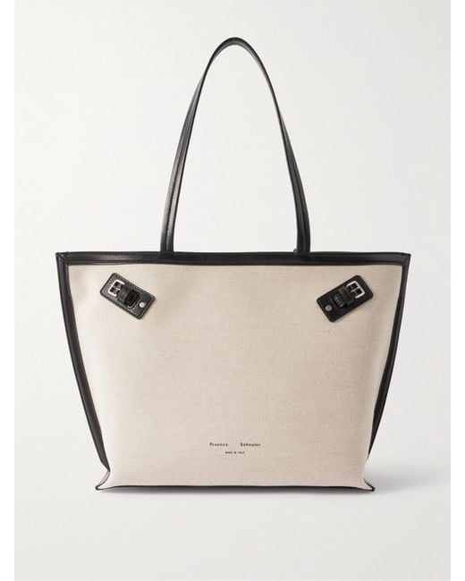 Proenza Schouler White Days Leather-Trimmed Canvas Tote