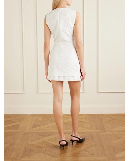 ShuShu/Tong White Bow-Detailed Cotton Mini Dress