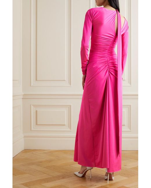 Pink Asymmetrical Maxi Dress - Halter Maxi Dress - Cutout Dress
