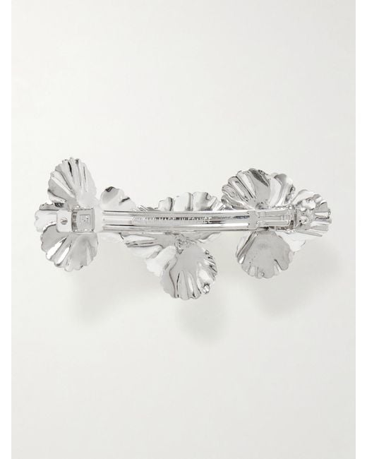 Jennifer Behr Metallic Pansy-Plated Hair Clip