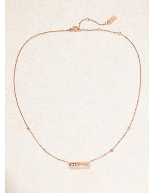 Messika White Baby Move 18-Karat Rose Diamond Necklace