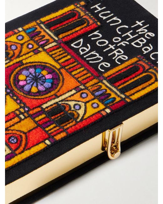 Olympia Le-Tan Black The Hunchback Of Notre-Dame Embroidered Appliquéd Canvas Clutch