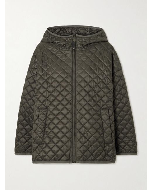 Max Mara Green The Cube Leo Mantel Aus Gestepptem Shell Mit Kapuze
