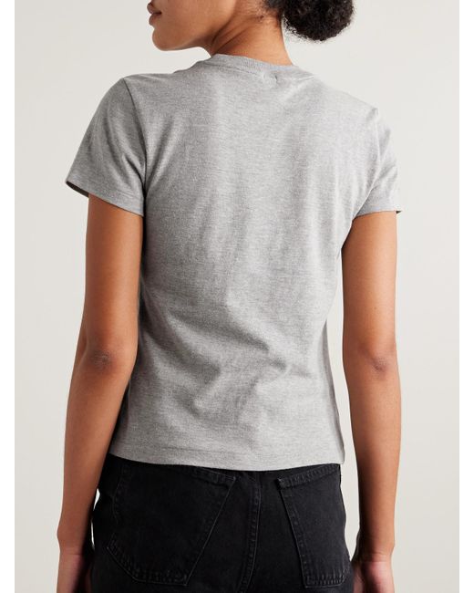 Re/done Gray Hanes Classic Cotton-Jersey T-Shirt