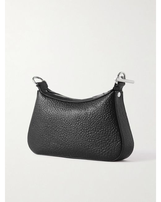 Alexander McQueen Black T-Bar Schultertasche Aus Strukturiertem Leder