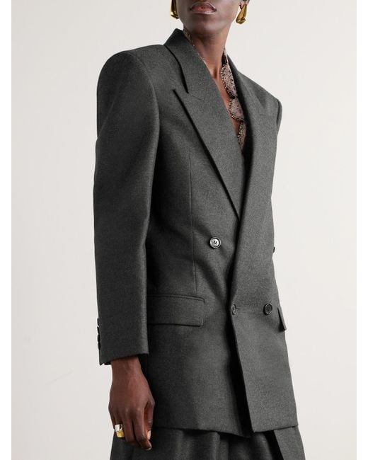 Saint Laurent Black Double-Breasted Cashmere-Twill Blazer