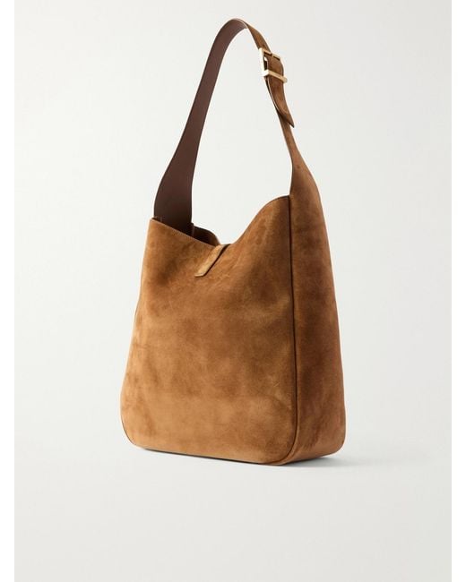 Saint Laurent Brown Le 5 À 7 Supple Large Suede Shoulder Bag