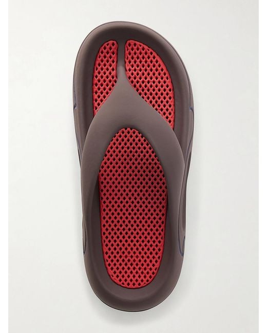 Rabanne Brown 3D Logo-Embossed Thong Sandals