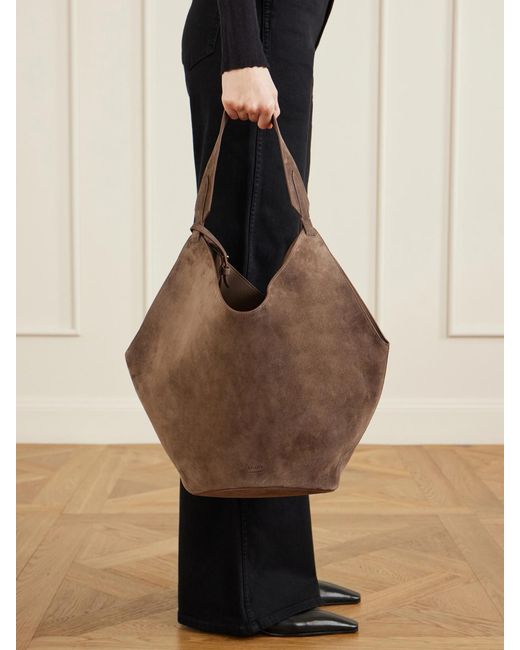 Khaite Natural Lotus Medium Suede Tote