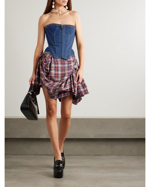 Vivienne Westwood Blue Embellised Denim Corset