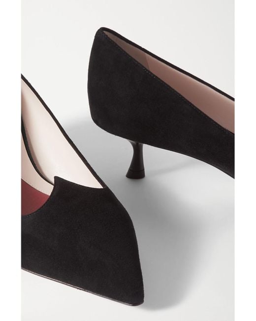 Roger Vivier Black I Love Vivier 45 Suede Pumps