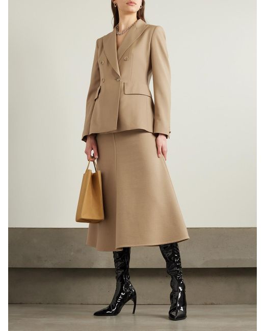 Max Mara Natural Osanna Double-Breasted Wool-Twill Blazer
