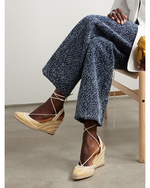 Aquazzura Natural Ric Rac 85 Raffia Wedge Espadrilles