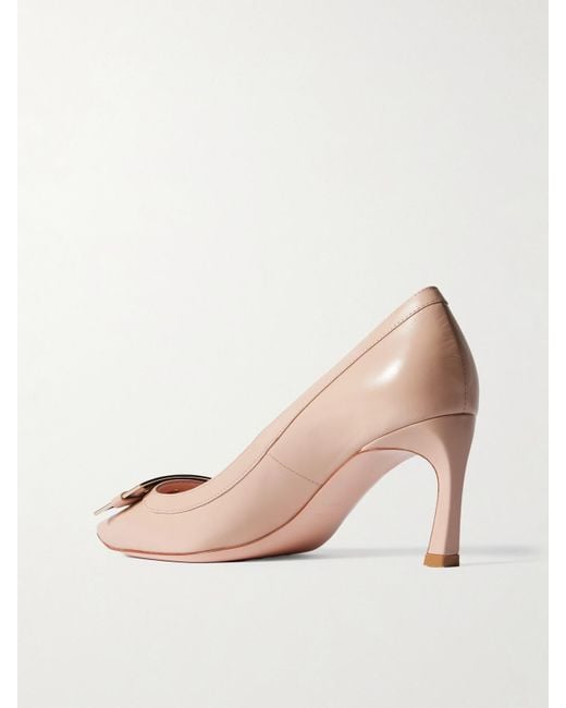 Roger Vivier Pink Belle Vivier Trompette 70 Buckled Patent-Leather Pumps