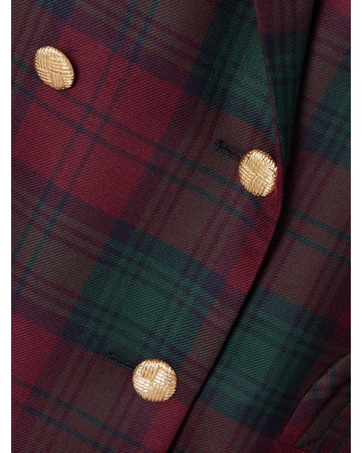 Blazer À Double Boutonnage En Laine À Carreaux Et À Finitions En Velours Night Break Blazé Milano en coloris Red