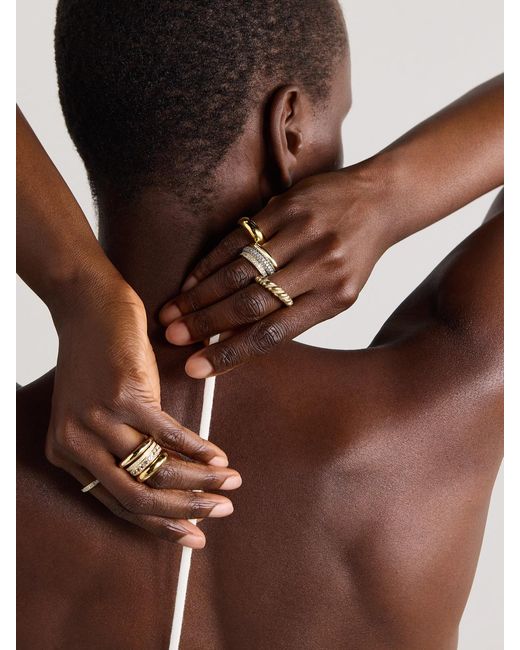 BY PARIAH Natural Set Of Three 14-Karat Recycled And Diamond Rings