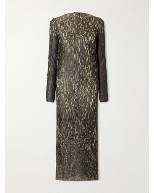 LIBEROWE Green Leighton Plissé Midi Dress