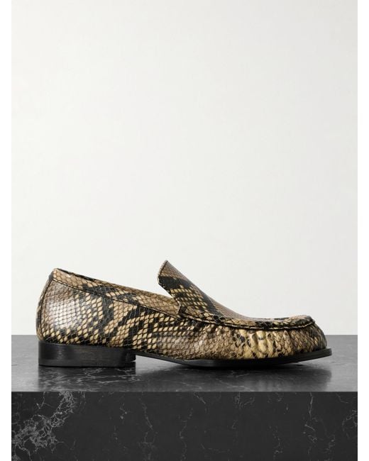 Dries Van Noten Multicolor Snake-Effect Leather Loafers