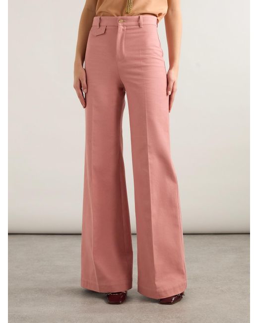 Chloé Pink Hose Mit Weitem Bein Aus Biobaumwoll-Canvas