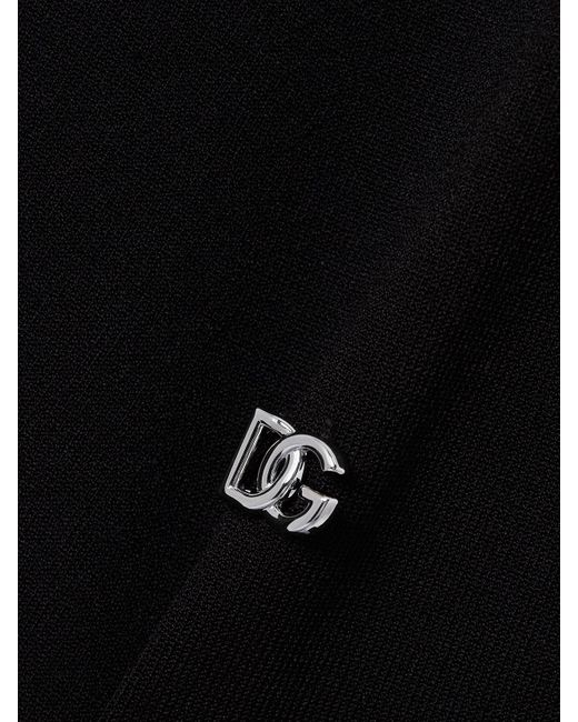 Dolce & Gabbana Black Appliquéd Jersey Polo Shirt