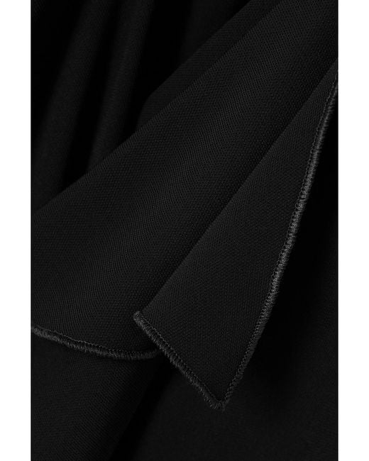 Givenchy Black Chain-Embellished Ruffled Crepe De Chine Midi Dress