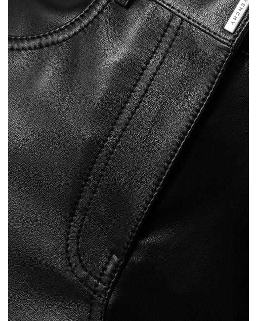 Givenchy Black Leather Midi Skirt
