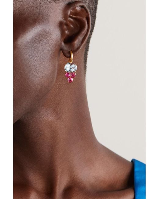 Irene Neuwirth Natural Gemmy Gem 18-Karat, Aquamarine And Tourmaline Earrings