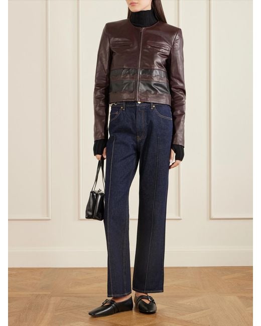 Ulla Johnson Brown Callisto Paneled Leather Jacket