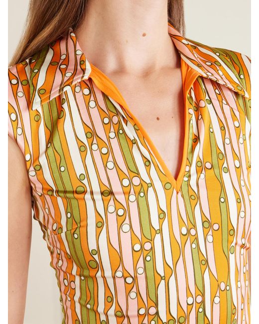 LaDoubleJ Metallic Printed Stretch-Jersey Top