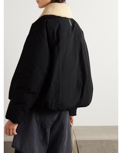 Loewe Black Jacke Aus Shell Aus Einer Baumwollmischung Mit Shearling-Besatz