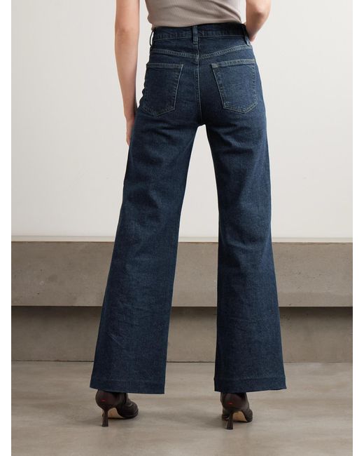 FRAME Blue The Refined High-Rise Wide-Leg Jeans