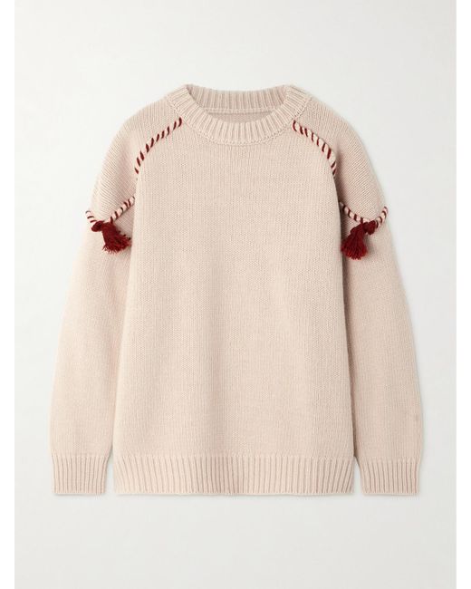 Fortela Natural Pullover Aus Einer Woll-Kaschmirmischung Mit Troddeln