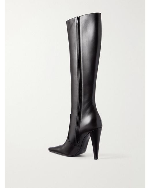 Saint Laurent Black 77 110 Leather Knee Height Boots