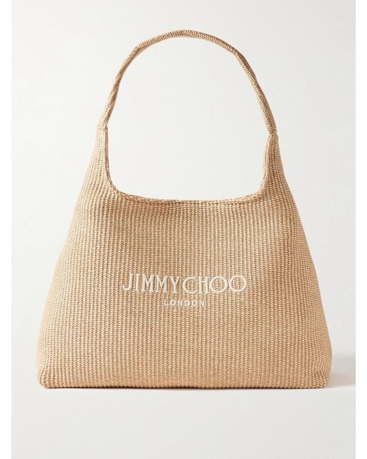 Jimmy Choo Natural Tote Aus Raffiabast Mit Stickerei