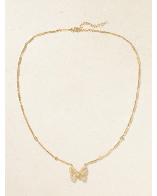 Jacquie Aiche Natural Butterfly 14-Karat Diamond Necklace