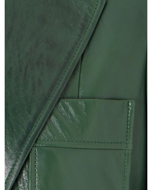 Chloé Green Paneled Leather Jacket