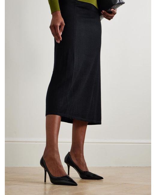 Jimmy Choo Black Love 85 Mesh-Trimmed Patent-Leather Pumps