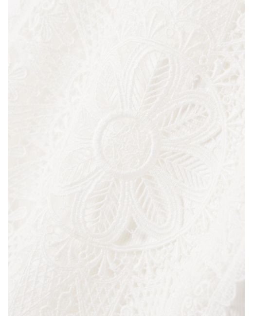 Loewe White Paula's Ibiza Cutout Corded Lace-Trimmed Ribbed Stretch Cotton-Jersey Tank