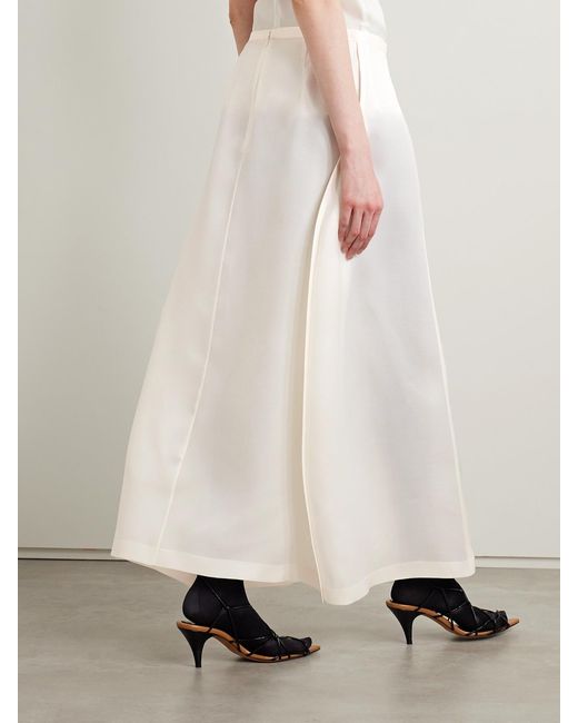 Khaite Natural Mila Wrap-Effect Silk-Gazar Maxi Skirt