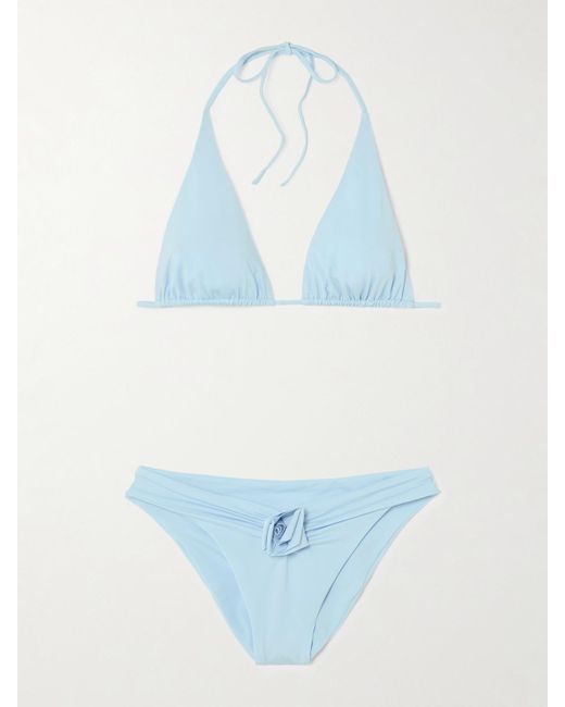 Maygel Coronel Blue Malanga Triangel-Bikini Mit Applikation