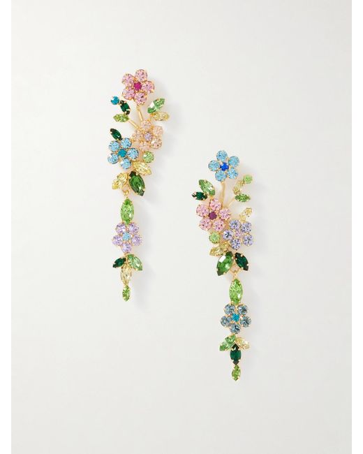 Jennifer Behr White Verlee-Plated Crystal Earrings