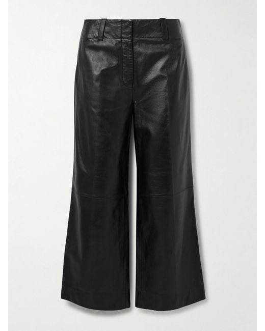 Proenza Schouler Black Noland Leather Wide-Leg Pants