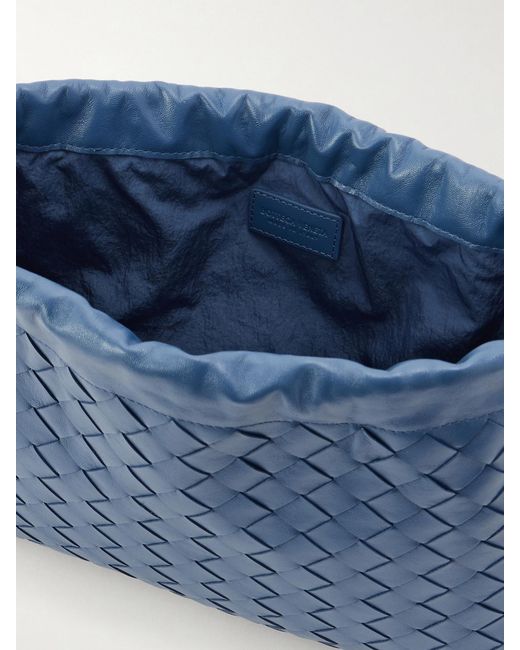 Bottega Veneta Blue Dustbag Intrecciato Leather Pouch