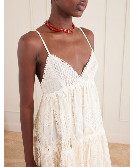 LaDoubleJ Natural Nympth Cotton-Blend Lace Mini Dress