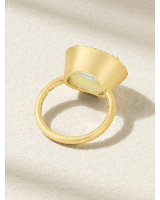 Irene Neuwirth Natural Gemmy Gem 18-Karat, Aquamarine And Diamond Ring