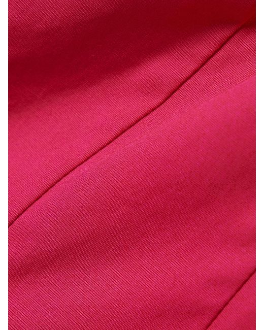 Staud Pink Wells Midikleid Aus Popeline Aus Einer Baumwollmischung Mit Falten