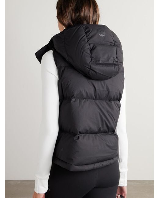 lululemon athletica Black Wunder Puff Quilted Softmatte Hooded Down Vest