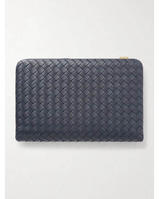 Bottega Veneta Blue Mezzanotte Intrecciato Leather Wallet