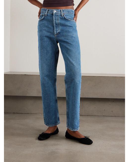 Agolde Blue 90S Mid-Rise Straight-Leg Jeans