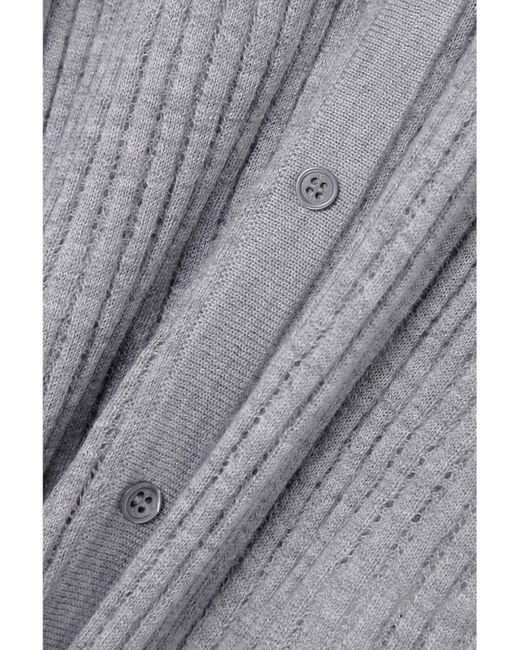 Gabriela Hearst Gray Emma Pointelle-Knit Cashmere And Silk-Blend Cardigan